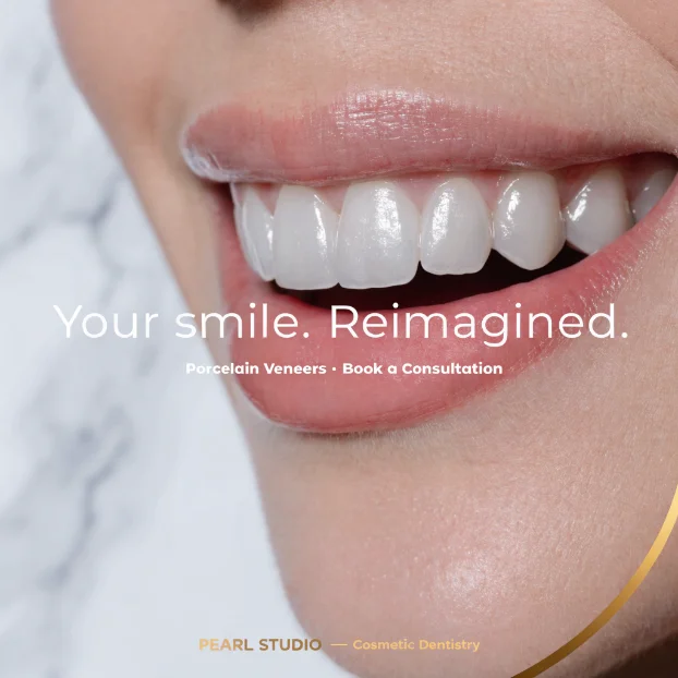 Your smile, reimagined. Porcelain veneers in 2 visits. Free consult — link in bio. 💎