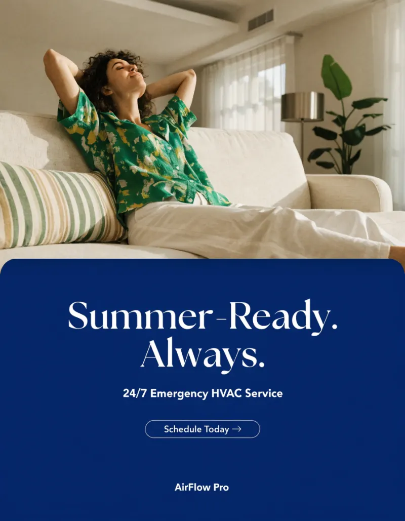 Don't be the family with no AC in July. 24/7 emergency service. Book in 60 seconds. ☀️