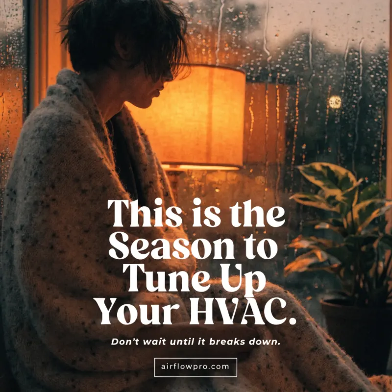 Cozy season is coming. Don't let your HVAC catch you slipping. Tune-ups booking now. 🍂